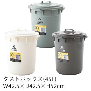 ラウンドペール ダストボックス 約45L W42.5×D42.5×H52cm ゴミ箱 ごみ箱 ダストボックス おしゃれ 分別 シンプル ふた付き フタ付き 新生活｜limelime-store