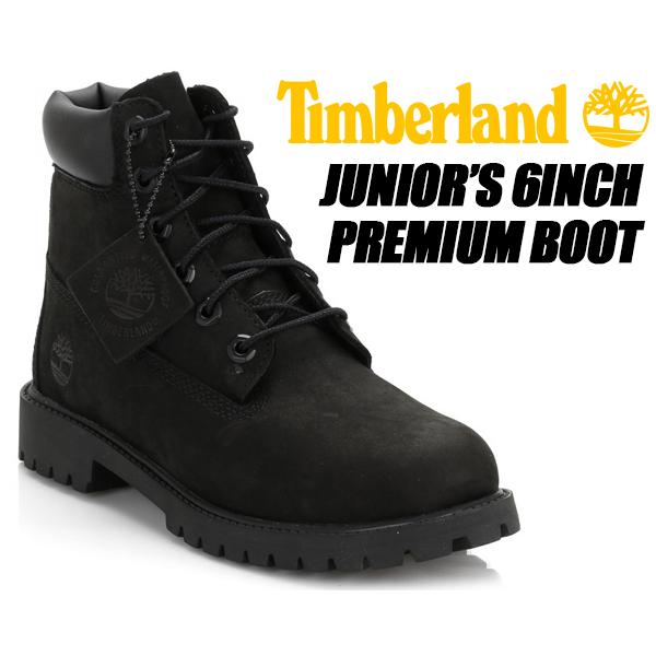 TIMBERLAND JUNIOR&apos;S 6INCH BOOT black/black 12907 テ...