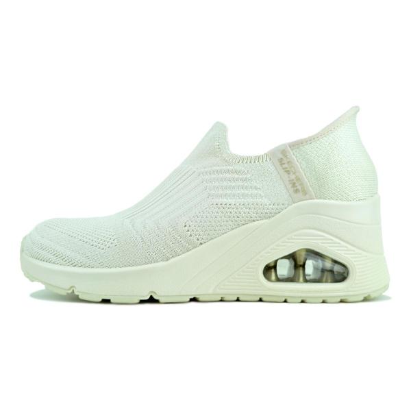 SKECHERS UNO WEDGE-KICKIN KNIT SLIP-INS OFF WHITE ...
