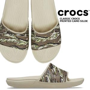 crocs CLASSIC CROCS PRINTED CAMO SILDE BONE 207280-2y2 クロックス クラシック カモプリント スライド サンダル タイガーカモ ボーン｜limited-edition