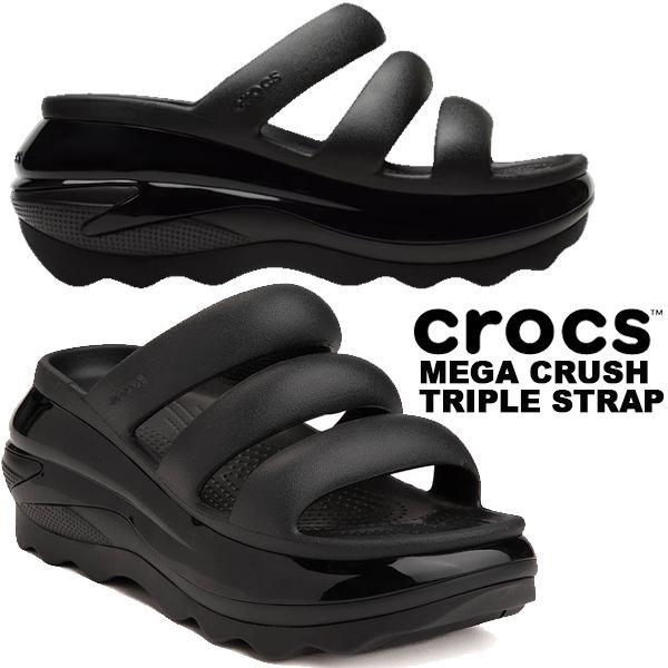 crocs MEGA CRUSH TRIPLE STRAP BLACK 209842-001 クロッ...