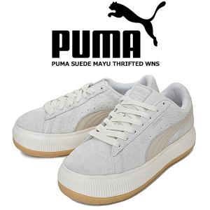 PUMA SUEDE MAYU THRIFTED WNS WARM WHITE-FROSTED IVORY 389835-01 プーマ スウェード マユ スリフテッド ウィメンズ スエード レディース 厚底 スニーカー