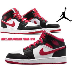 NIKE AIR JORDAN 1 MID(GS) black/very berry-white 554725-016 ナイキ エアジョーダン 1 ミッド ガールズ レディース スニーカー AJ1 ブラック ホワイト ベリー