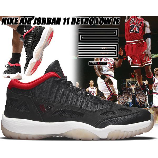 NIKE AIR JORDAN 11 RETRO LOW IE black/true red-mul...