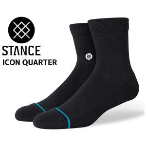 STANCE ICON QUARTER BLACK a356a21iqt-blk スタンスソックス アイコン クォーター 靴下 メンズ クォーター丈 ブラック｜limited-edition