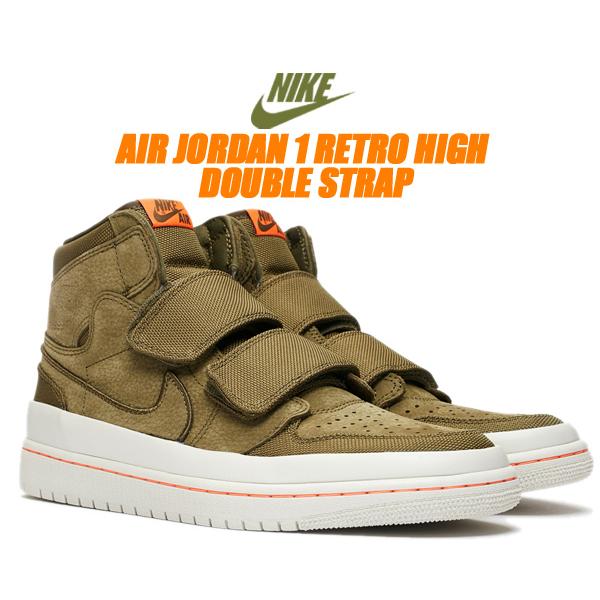 NIKE AIR JORDAN 1 RETRO HI DOUBLE STRAP olive canv...