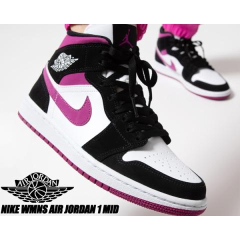 NIKE WMNS AIR JORDAN 1 MID black/cactus flower-whi...