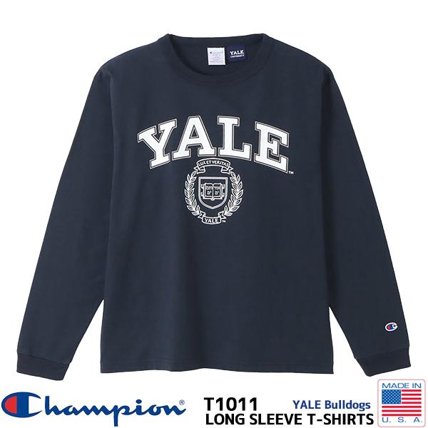 Champion T1011 YALE LONG SLEEVE TEE MADE IN USA NA...