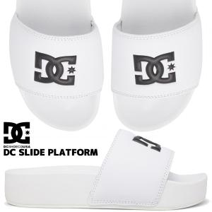 DC SHOES DC SLIDE PLATFORM WHITE/WHITE/BLACK dw231013-whb ディーシーシューズ スライド プラットフォーム ウィメンズ レディース サンダル 厚底 ホワイト｜limited-edition