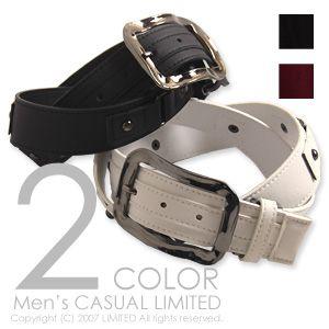 メンズ/グッズ/スクエアワイドバックルPUレザーデザインベルト