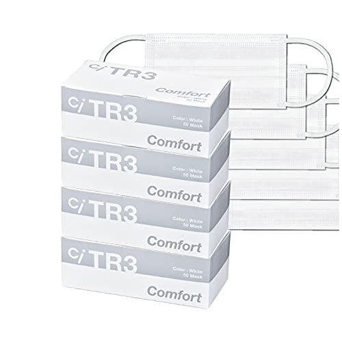 [Ciメディカル] TR3コンフォートマスク レギュラーホワイト×4箱セット 1箱50枚入×4箱 合...