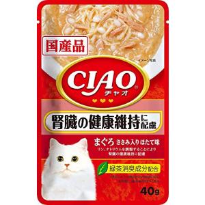 いなば CIAO(チャオ) パウチ 腎臓の健康維持に配慮 まぐろささみ入りほたて味 40g×16袋【まとめ買い】｜linage