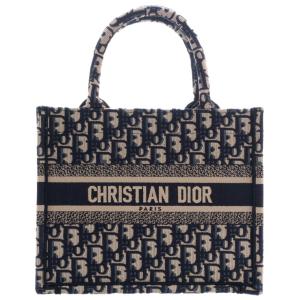 ディオール ブックトート スモール オブリークエンブロイダリー "CHRISTIAN DIOR PARIS"シグネチャー キャンバス ネイビーブルー系 M1265 ZRIW M928 DIOR｜linate