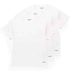ジルサンダー レディースTシャツ3枚セット JIL SANDER+ パッチロゴTシャツ ジルサンダープラス パックTシャツ ホワイト JPPT706540 WT248808 100 Jil Sander
