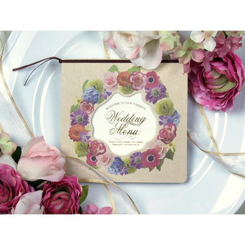 結婚式 メニュー フローリア 10部セット 手作り キット ウェディング  披露宴 用紙おしゃれ フ...