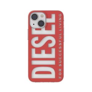 DIESEL ディーゼル スマホケース ハード ケース iPhone13mini TPU ポリカーボネート レッド 2021 Clear Case Diesel Graphic FW21 red white