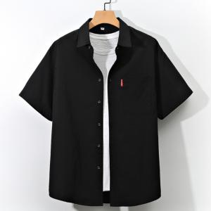 カジュアルシャツ 半袖 メンズ 夏 白 黒 大...の詳細画像1