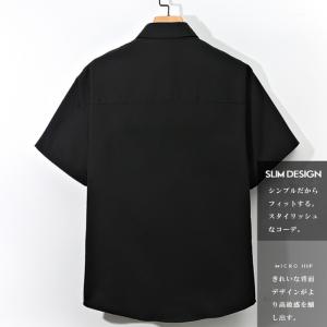 カジュアルシャツ 半袖 メンズ 夏 白 黒 大...の詳細画像4