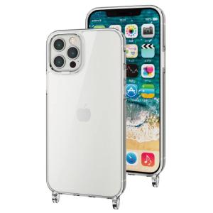 エレコム iPhone 12 / 12Pro 用 ケース スマホショルダーストラップ用ホール付き T...