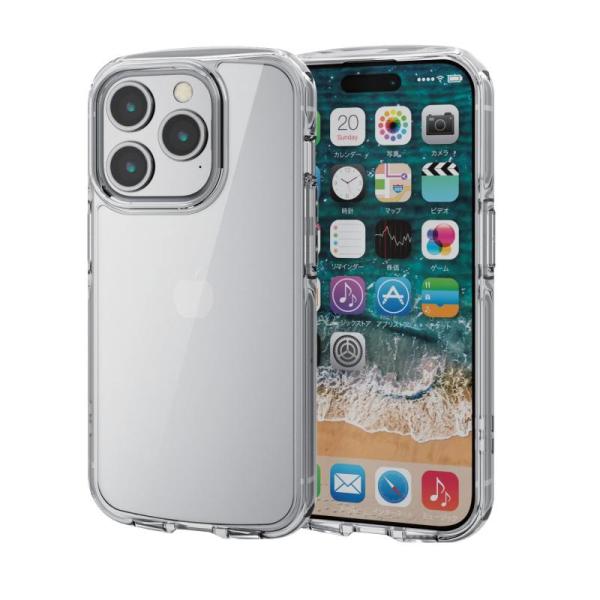 エレコム iPhone15 Pro ケース TOUGH SLIM LITE オールクリア 耐衝撃 衝...
