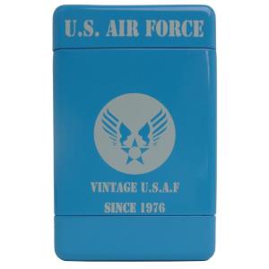 ステップス アルミシガレットケース U.S AIR FORCE USAF ブルー 6cm×2.5cm×9cm｜linear1