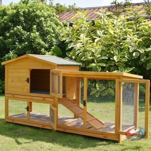 屋外木製鶏小屋 大型 6羽用 防雨 耐候性 ワ...の詳細画像2
