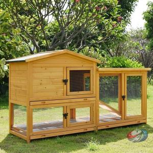 屋外木製鶏小屋 大型 6羽用 防雨 耐候性 ワ...の詳細画像3