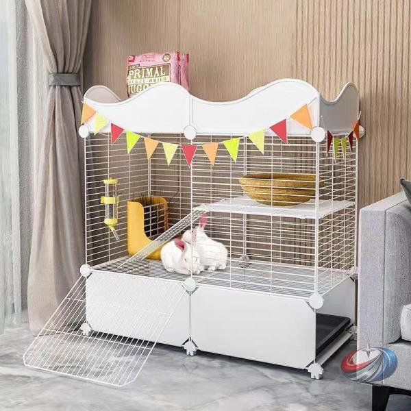 ケージ キャスター付き ワイヤーケージ 猫犬うさぎ  屋根付き 天井扉 脱走防止 持ち運び便利 組立...
