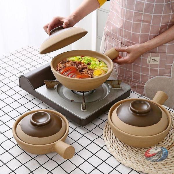 土鍋 炊飯用 陶器 小型ガス鍋 高温耐性  ガス火専用 お手入れ簡単 調理鍋 キッチン用品 ご飯がふ...