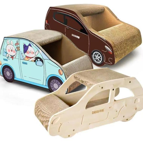 猫ハウス SUV車型 段ボール 猫スクラッチボード 爪とぎ ハウス  研削爪 キャットハウス 猫のお...