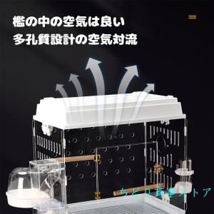 クリアアクリル鳥かご 文鳥インコケージ通気性あ...の詳細画像2
