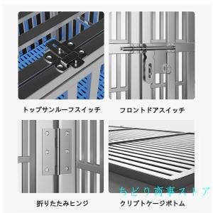 ステンレス鋼大型犬ケージ折りたたみ 耐荷重30...の詳細画像1
