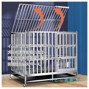 ステンレス鋼大型犬ケージ折りたたみ 耐荷重30...の詳細画像4
