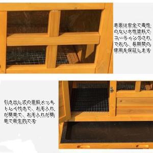 屋外ウサギケージ 木製二層 チキン小屋風 取り...の詳細画像5