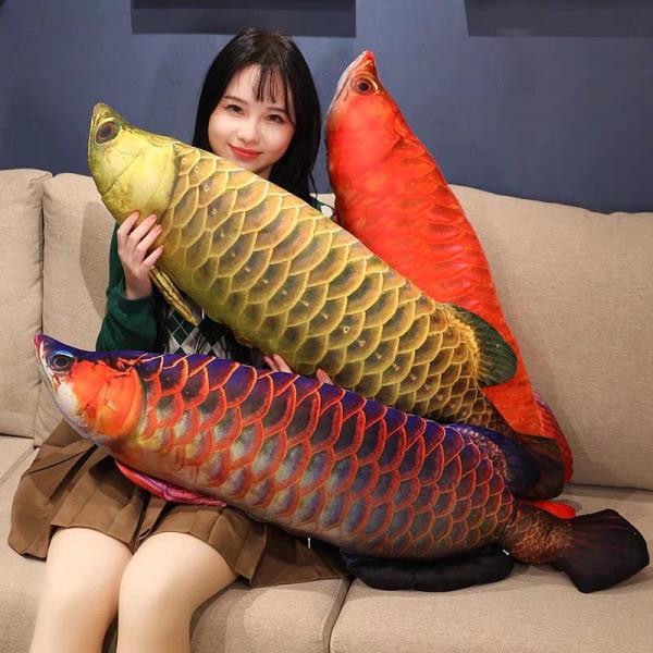 リアルぬいぐるみ アジアアロワナ 抱き枕 クッション  昼寝枕にもなる大きめサイズ かわいいのに迫力...