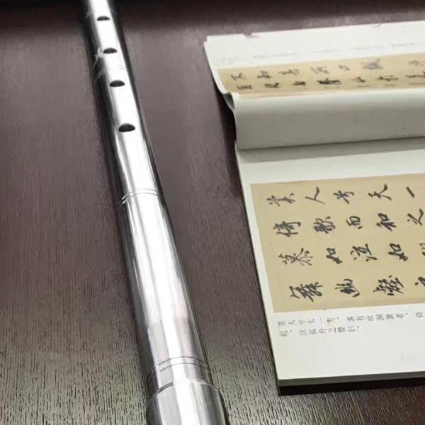 金属尺八 5穴尺八 アルミ合金 尺八D管  8穴フルート 唐口フルート 金属フルート 練習用 吹奏楽...
