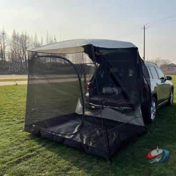 カーサイドテント タープ 車用日よけ シェルター ネット  リアテント テールゲートテント 車中泊/...