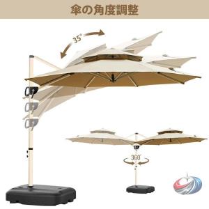 ガーデンパラソルセット 300cm UVカット...の詳細画像2