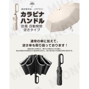 折りたたみ傘 逆さ傘 自動開閉 晴雨兼用カラビ...の詳細画像1