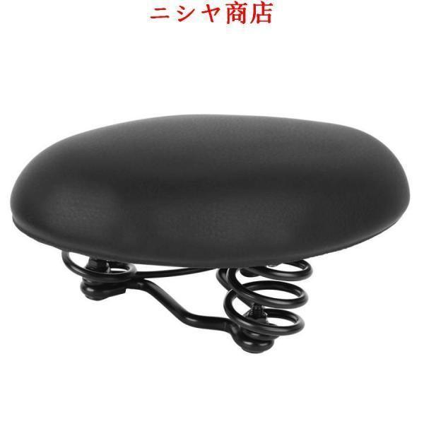 自転車サドル PUレザー ラウンド 厚手 低反発 バイク シートクッション 快適 弾性 衝撃吸収 マ...