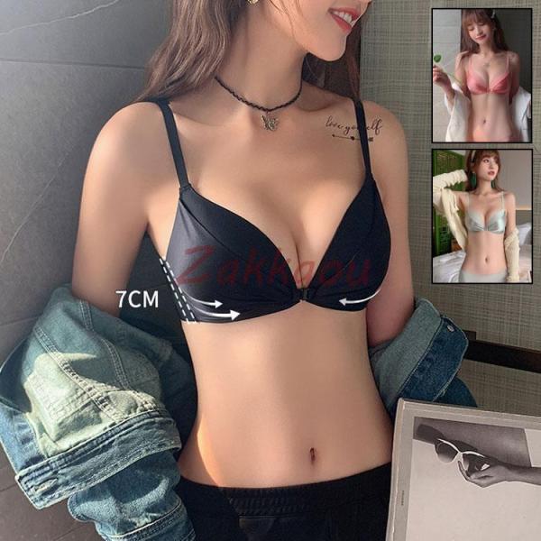 ブラジャー ショーツセット 女性下着 上下セット 3/4カップ ノンワイヤー ノンパッド 育乳ブラ ...