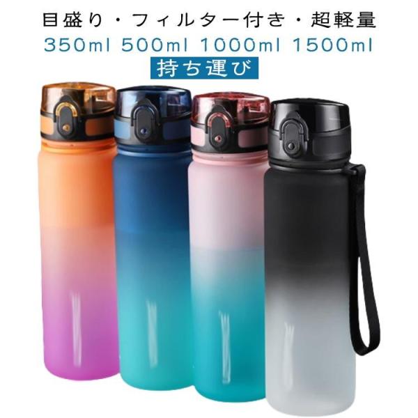1l BPAフリー ウォーターボトル ジム 1L 水筒 1.5リットル 1リットル 1.5l タイム...