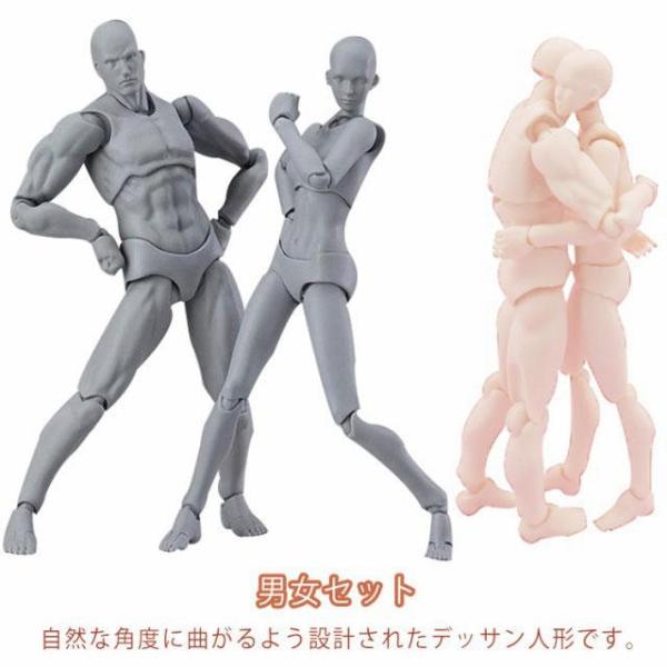 男女セット デッサン人形 モデル人形 デッサン フィギュア 漫画  画材 イラスト 作画 材料 男 ...