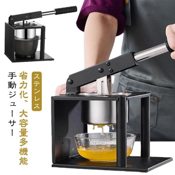 ハンドジューサー ステンレス 絞り器 手動ジューサー 果汁しぼり器 ハンドブレンダー フルーツ野菜ポ...