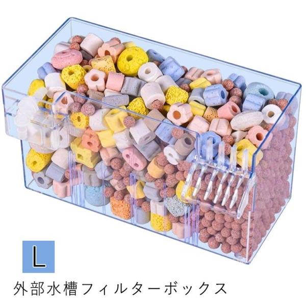 L 水槽 透明 水槽専用上部フィルター 外部水槽フィルターボックス 壁掛け 外掛けフィルター 水槽用...