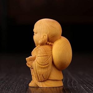 仏像 木彫り ミニ 布袋様 置物 ツゲ製高級木...の詳細画像2