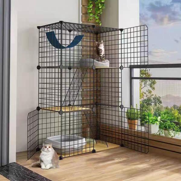 猫用ケージ 大型 2段 3段 おしゃれ DIY キャットケージ 折り畳み式 組立式 組替え お手入れ...
