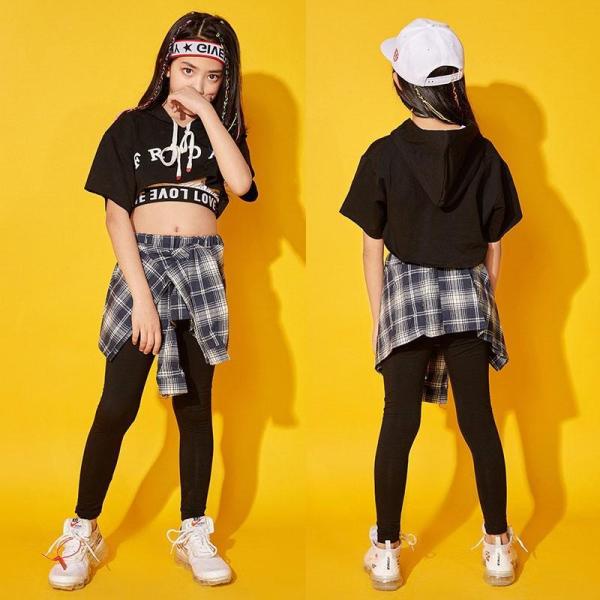子供服　キッズダンス衣装　セットアップ ヒップホップ キッズ ダンス衣装レディース ブルースカート ...