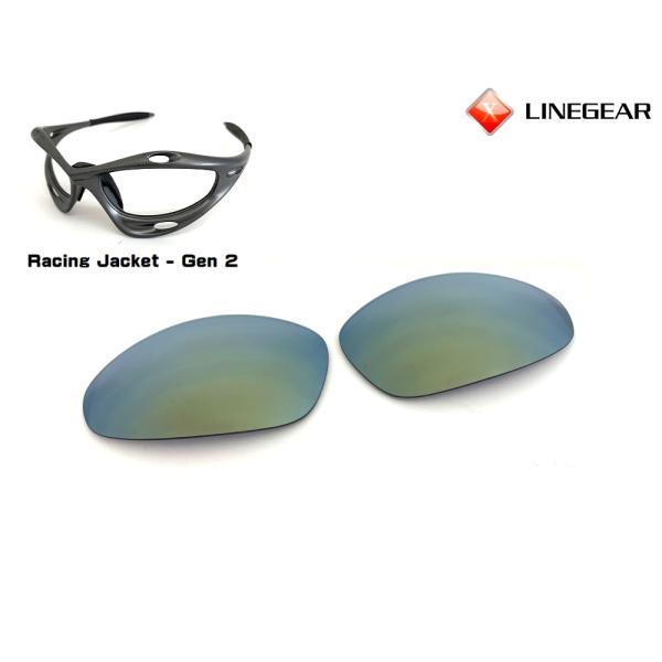 LINEGEAR　オークリー　第2世代初期レーシングジャケット用交換レンズ　エメラルド　Oakley...
