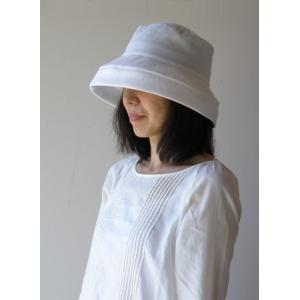 リネン帽子　ホワイト　｜linen-house